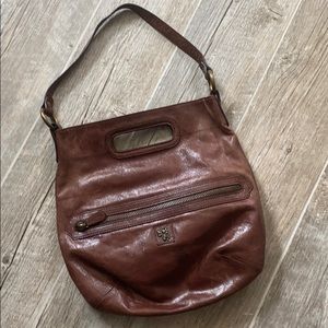 Babee D Distressed Soft Brown Leather Shoulder Bag
